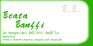 beata banffi business card